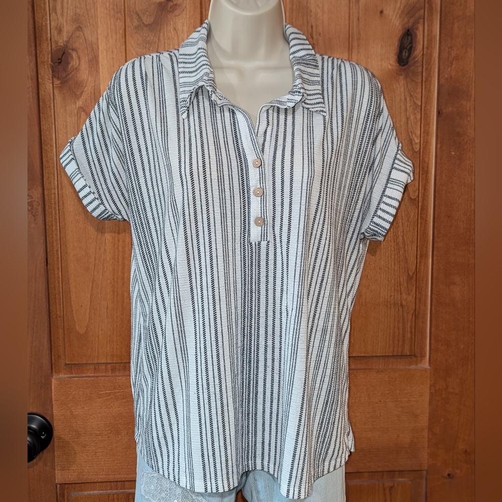 Casual Striped Button-Down‎ Shirt